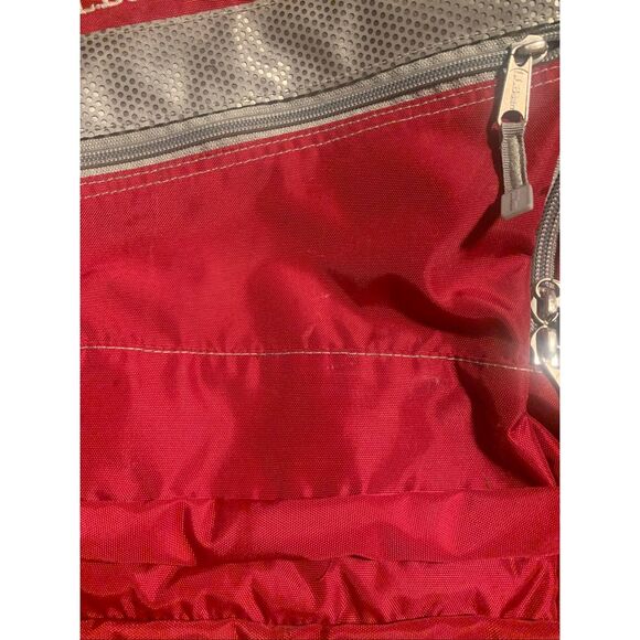 L.L. Bean Red and Gray/silver Deluxe Book bag BackPack Book Pack IV Kids - Picture 11 of 12